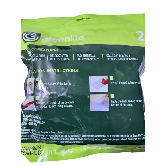 Greenlite Door Sweep Self-Adhesive Draft Stopper 40" Cut-To-Size Clear Flexible - Picture 5 of 5